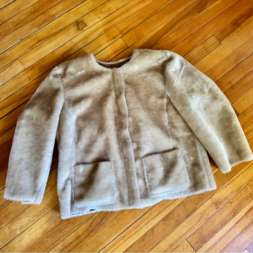 LOFT Kids Tan Furry Jacket